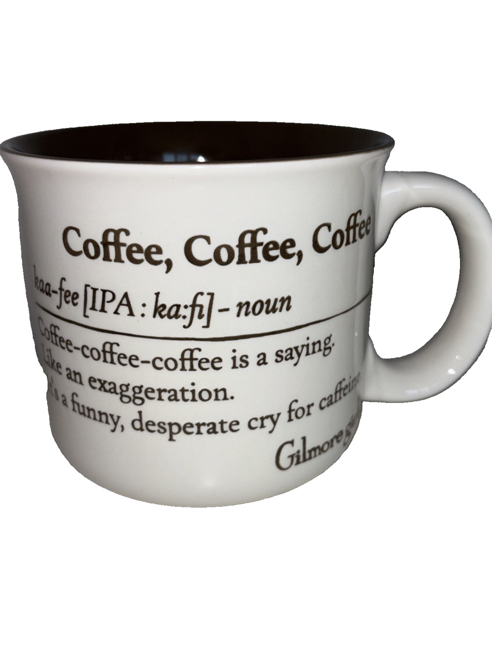 Gilmore Girls Coffee Coffee Coffee Definition Brown Mug Cry for Caffeine NEW